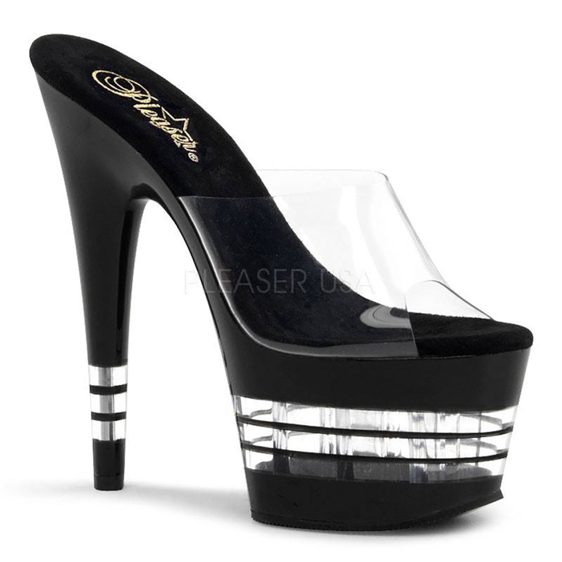 SANDALI TACCO ALTO 17.5 CM NERO CON LINEE