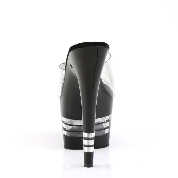 SANDALI TACCO ALTO 17.5 CM NERO CON LINEE