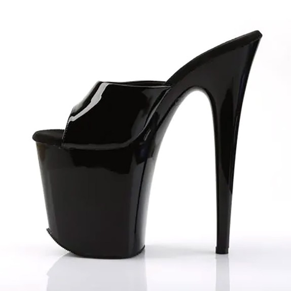 SCARPE NERO PVC TACCO 20 CM