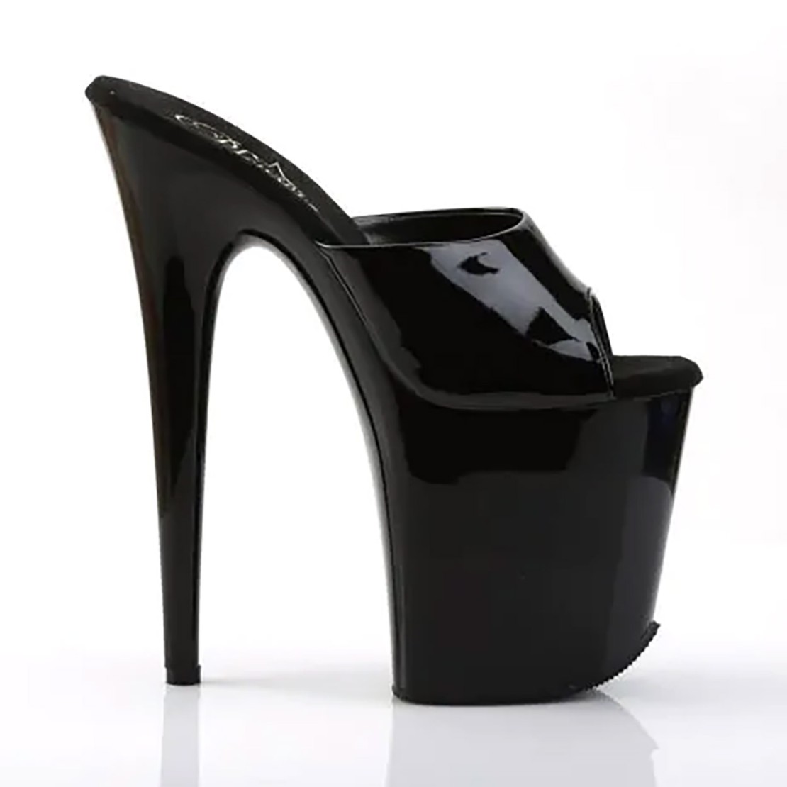 SCARPE NERO PVC TACCO 20 CM
