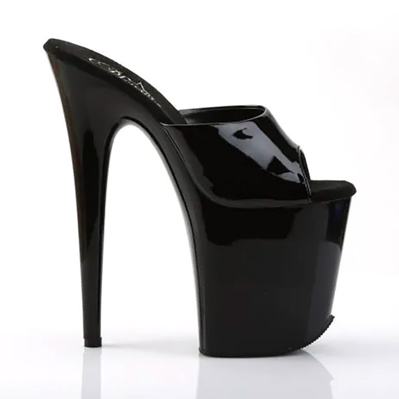 SCARPE SEXY NERE PVC TACCO 20 CM Pleaser Flamingo - 801