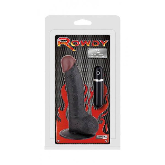 VIBRATORE NERO CON VENTOSA 19 CM ROWDY