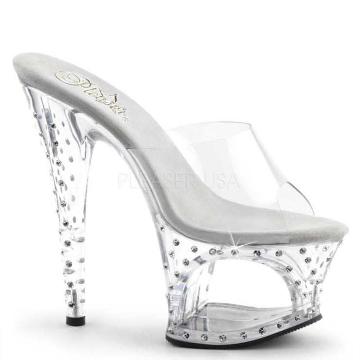 SANDALI TACCO 17,5 CM TRASPARENTI CON STRASS E ZOOM 2