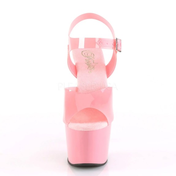 SANDALO SEXY TACCO 17-18CM ROSA CON CINTURINO IN SILICONE PLEASER