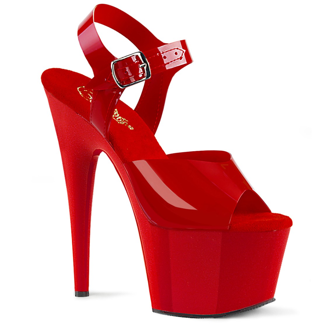 SANDALO SEXY TACCO 17-18CM ROSSO CON CINTURINO...