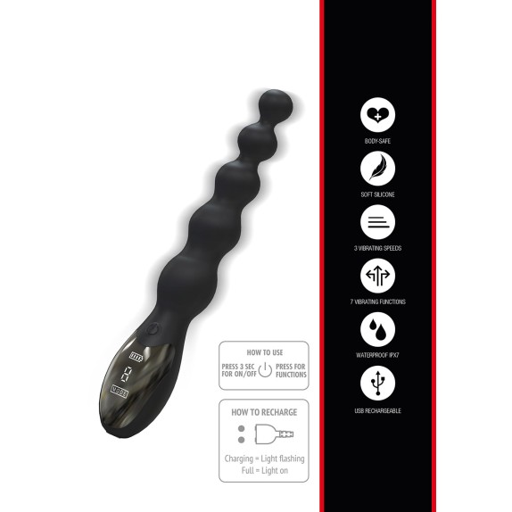 PALLINE ANALI VIBRANTI SEX TOY IN SILICONE USB BEADED ANAL VIBRATOR