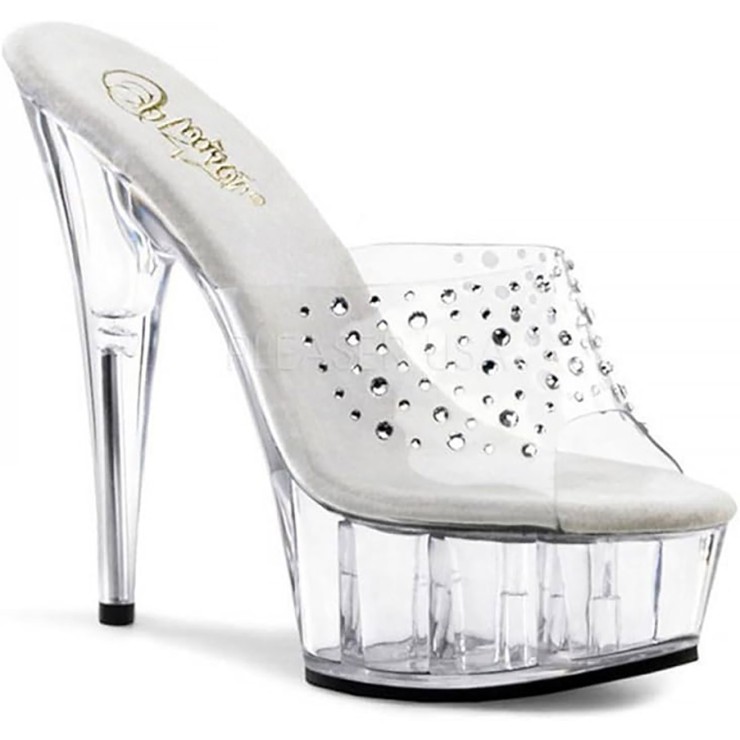 SANDALO CON STRASS TACCO 15 CM
