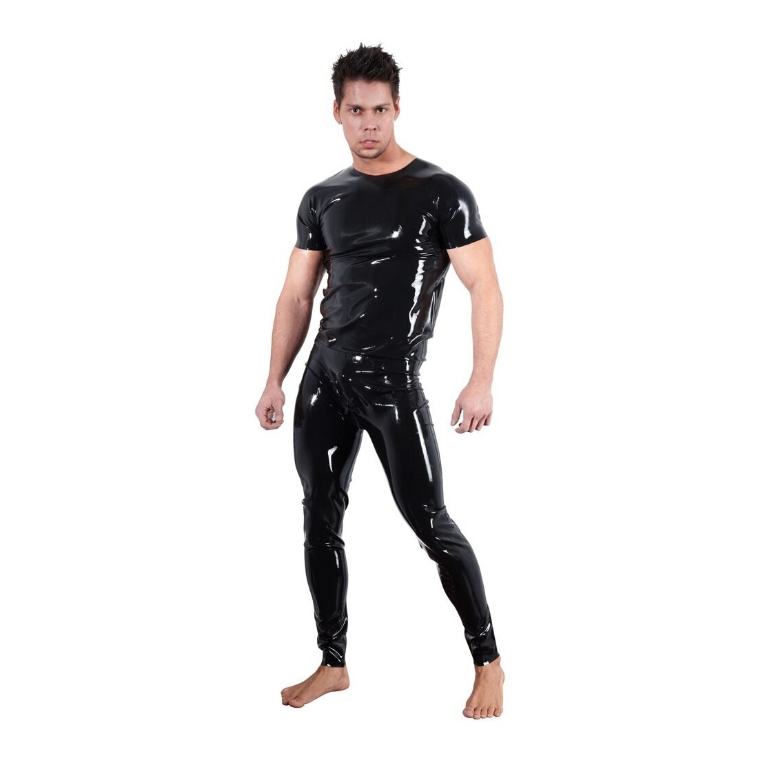 LATEX SHIRT MAGLIETTA UOMO MANICHE CORTE
