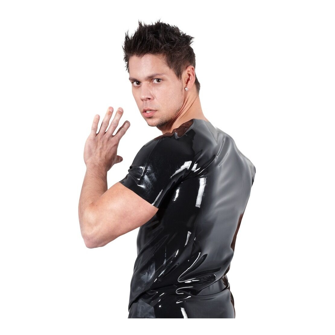 LATEX SHIRT MAGLIETTA UOMO MANICHE CORTE