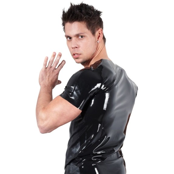 LATEX SHIRT MAGLIETTA UOMO MANICHE CORTE