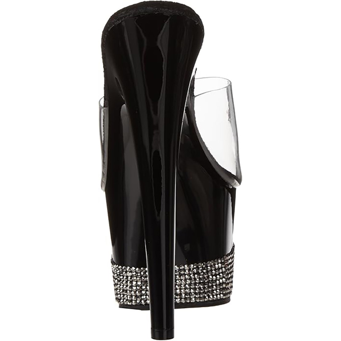 SANDALO STRASS ALTO 17-18 CM NERO