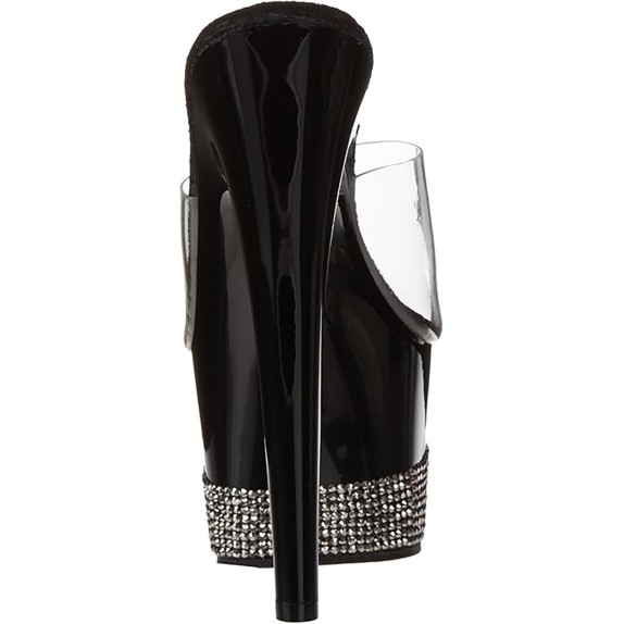 SANDALO STRASS ALTO 17-18 CM NERO