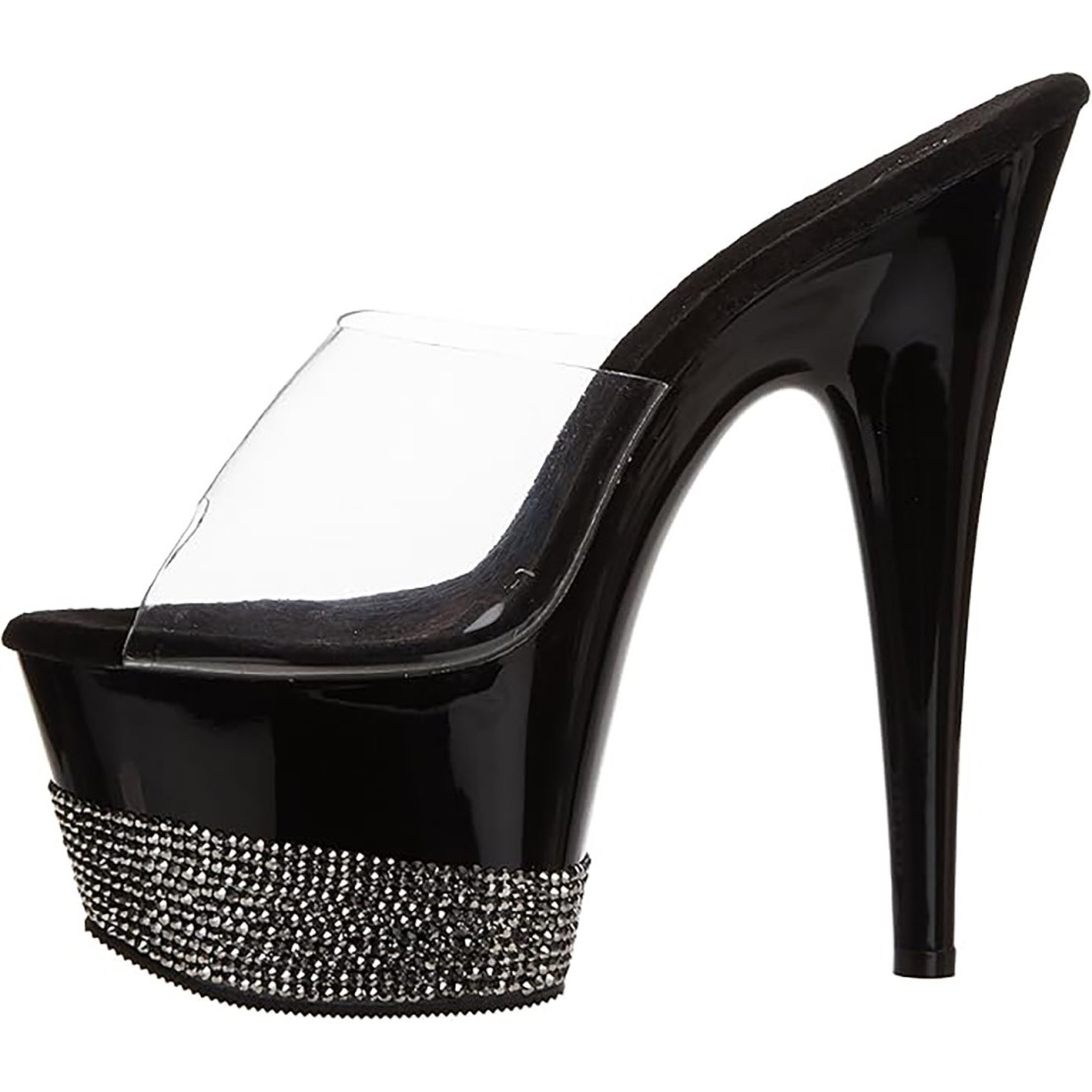 SANDALO STRASS ALTO 17-18 CM NERO