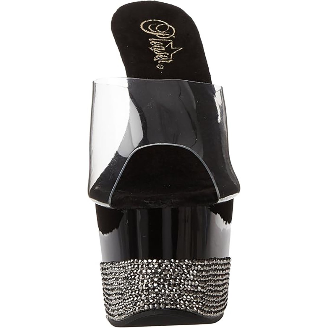 SANDALO STRASS ALTO 17-18 CM NERO