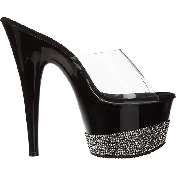 SANDALO STRASS ALTO 17-18 CM NERO