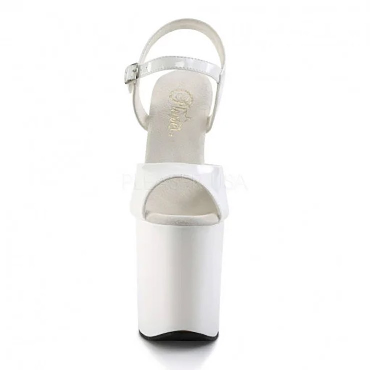SANDALO SEXY TACCO 20 CM CON CINTURINO BIANCO 2