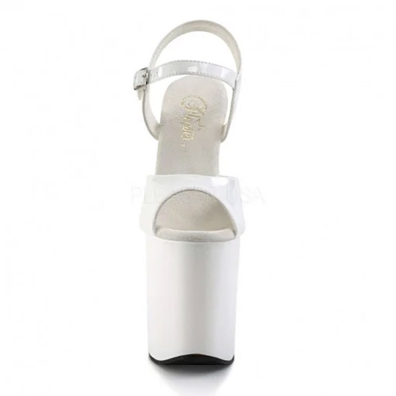 SANDALO SEXY TACCO 20 CM CON CINTURINO BIANCO