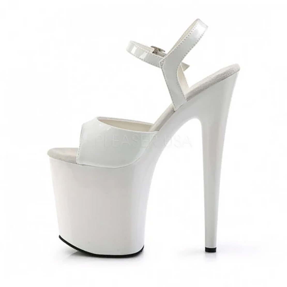 SANDALO SEXY TACCO 20 CM CON CINTURINO BIANCO