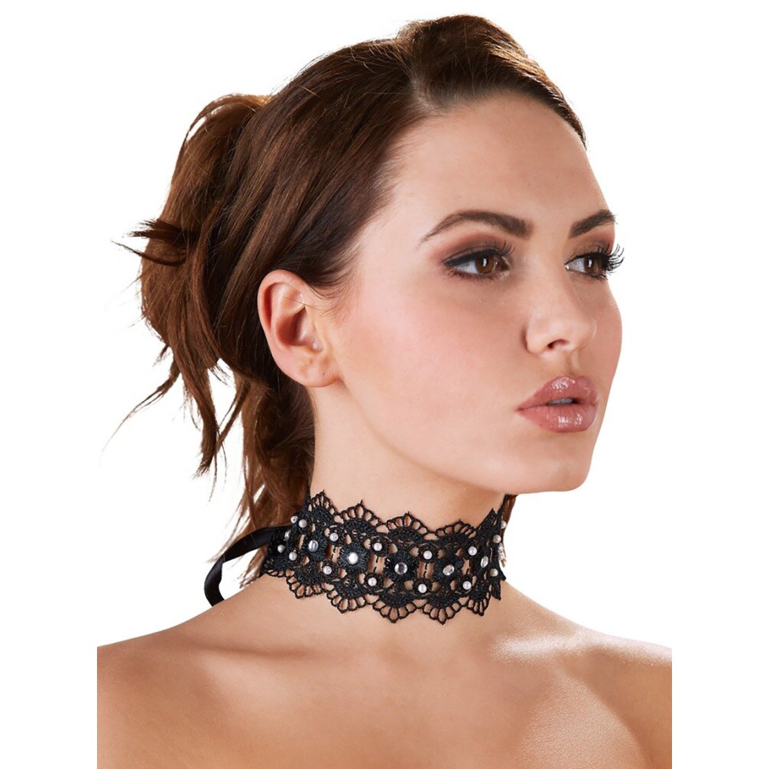 COLLARE SEXY IN PIZZO CON STRASS HALSBAND