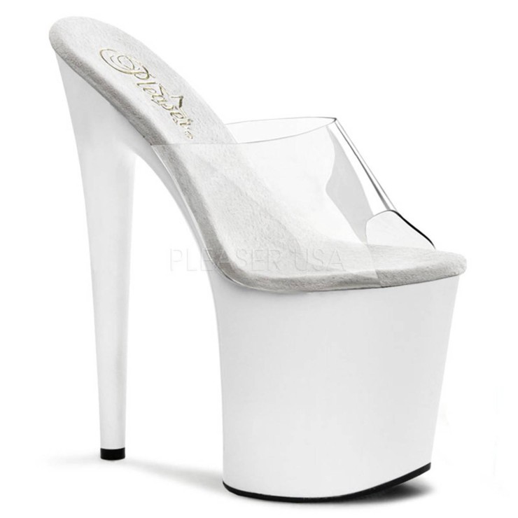 SCARPE SANDALO SEXY BIANCHE TACCO 20 CM PER LAP POLE DANCE