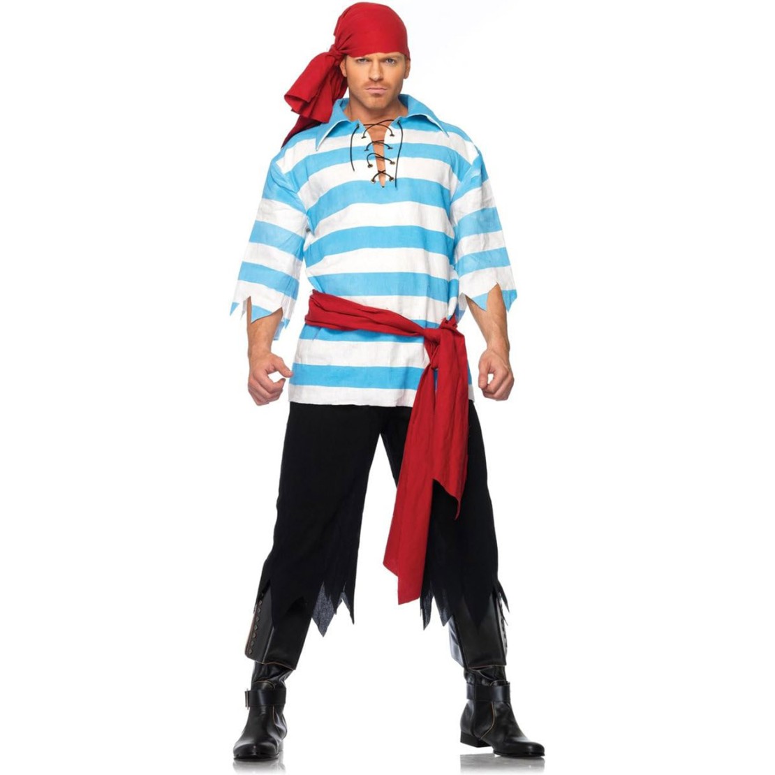 COSTUME TRAVESTIMENTO UOMO PIRATA 4 PEZZI