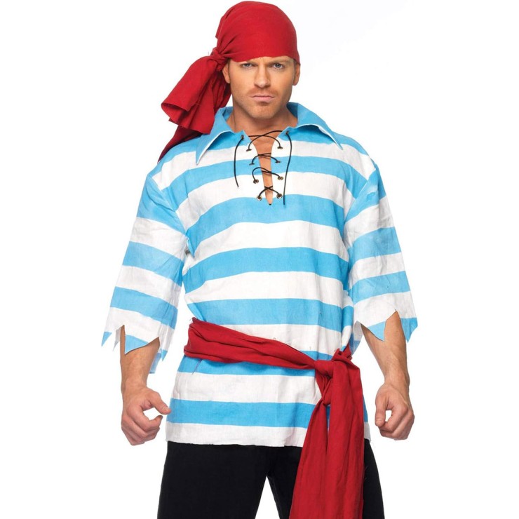 COSTUME TRAVESTIMENTO UOMO PIRATA 4 PEZZI 2