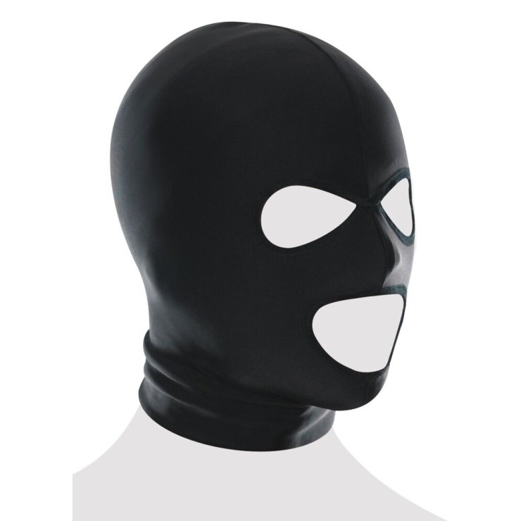 MASCHERA CAPPUCCIO SEXY FETISH FANTASY CON 3 FORI 2
