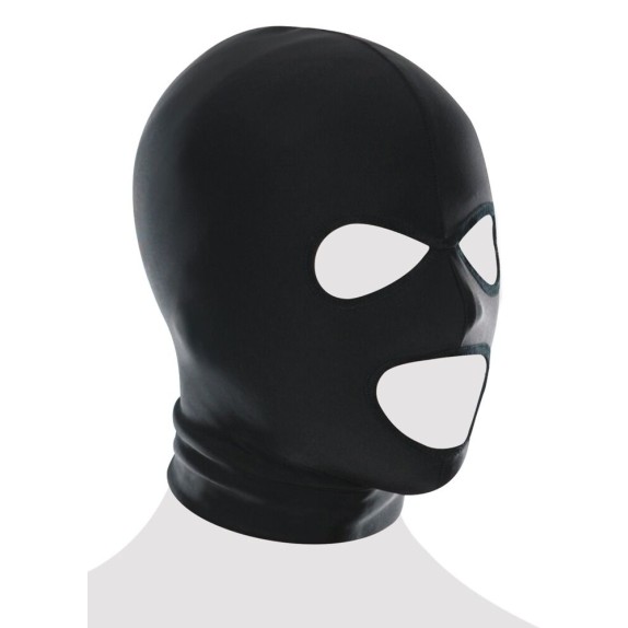 MASCHERA CAPPUCCIO SEXY FETISH FANTASY CON 3 FORI