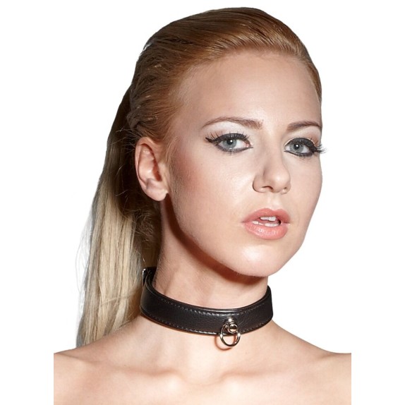 COLLARE IN SIMILPELLE CON ANELLO BAD KITTY