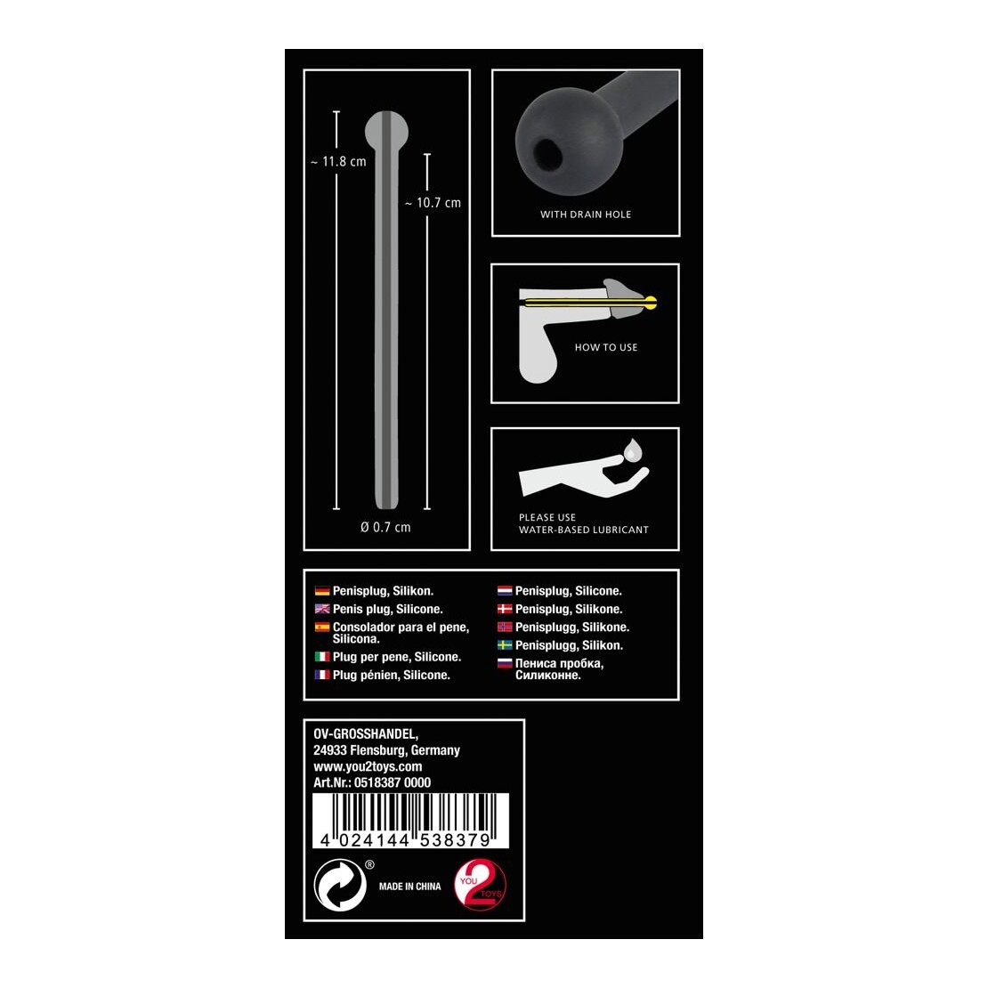 DIVARICATORE URETRALE SONDA PER PENE IN SILICONE