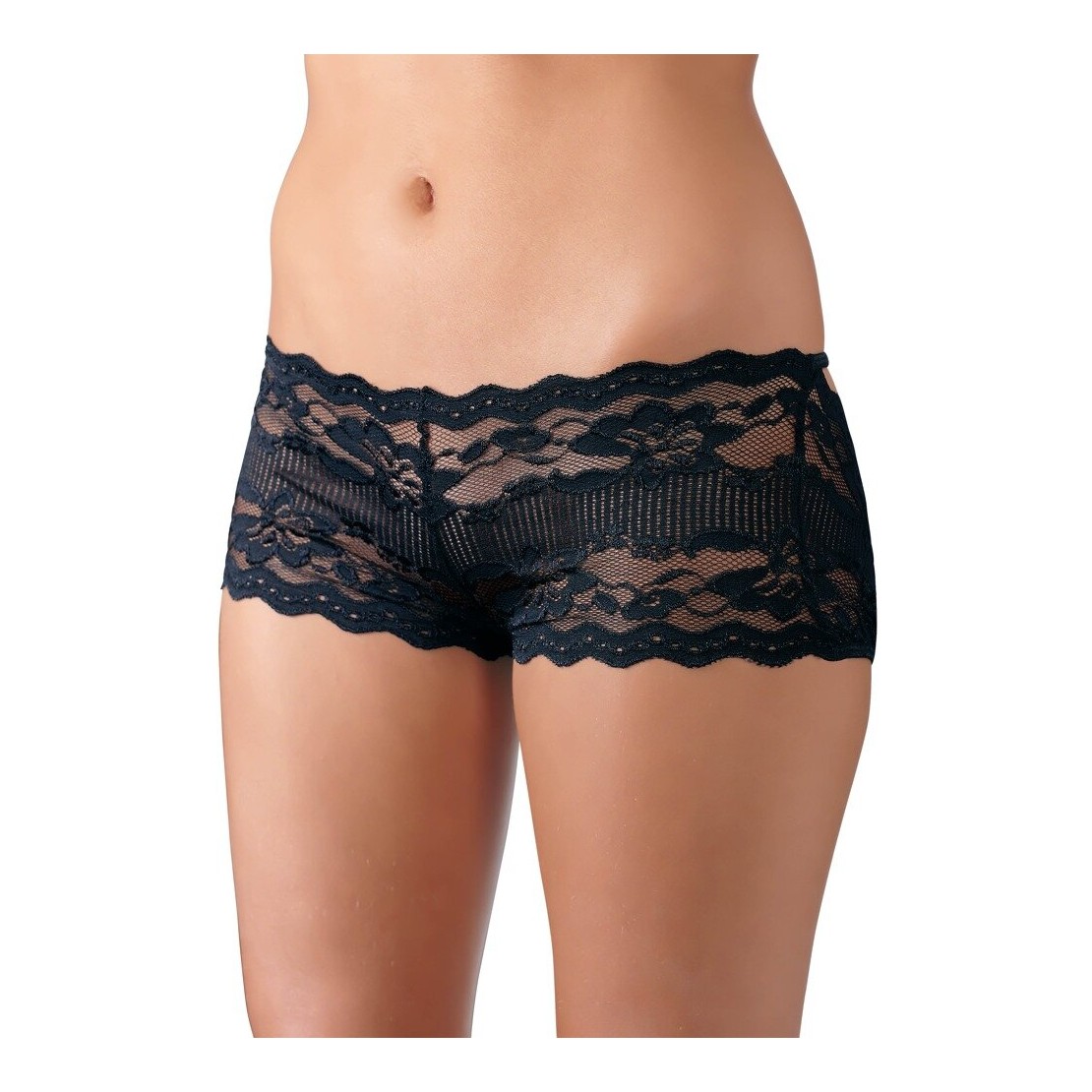 CULOTTE PIZZO APERTE NERE CON FIOCCO