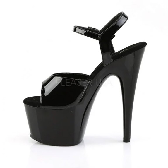 SCARPE TACCO ALTO 17-18 CM NERE LAP DANCE CON CINTURINO