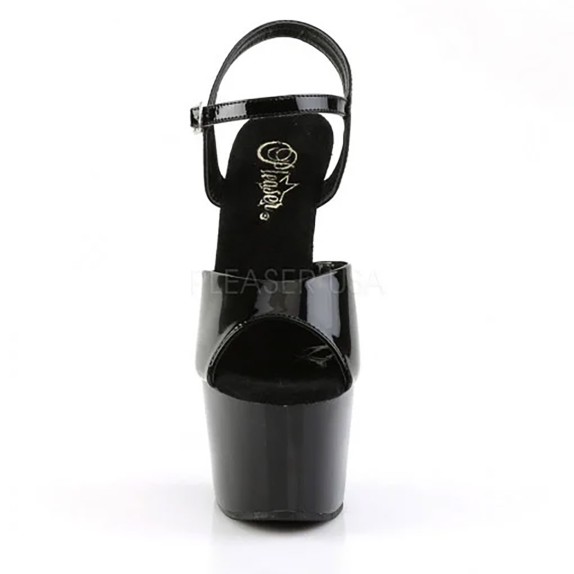 SCARPE TACCO ALTO 17-18 CM NERE LAP DANCE CON CINTURINO