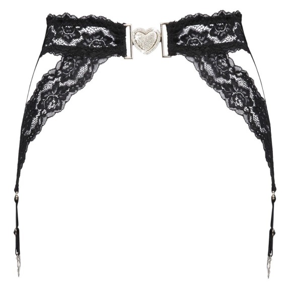 copy of REGGICALZE SEXY PER DONNA IN PIZZO NERO CON GIOIELLO A CUORE CON STRASS