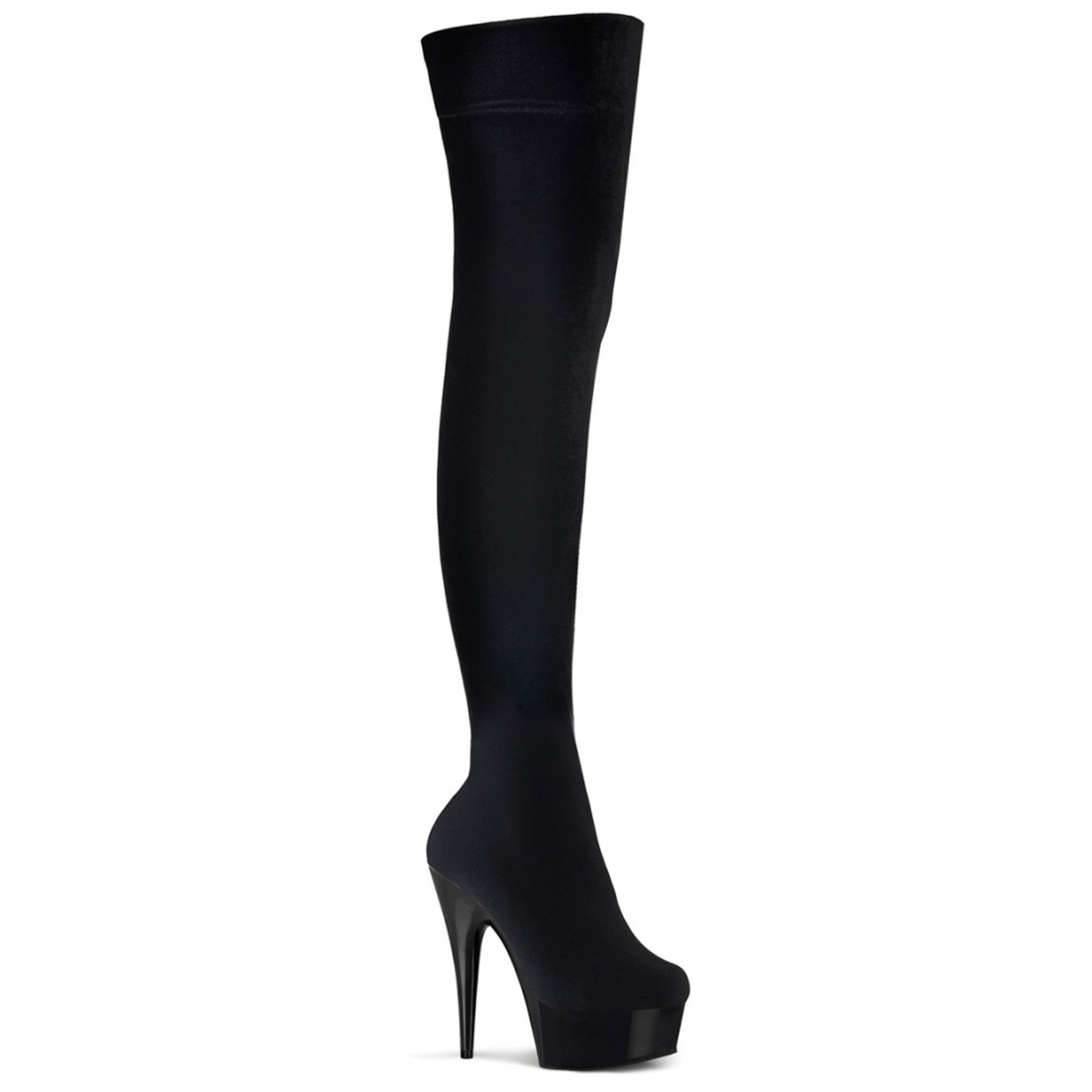 STIVALI SEXY IN VELLUTO NERO FINO ALLA COSCIA...