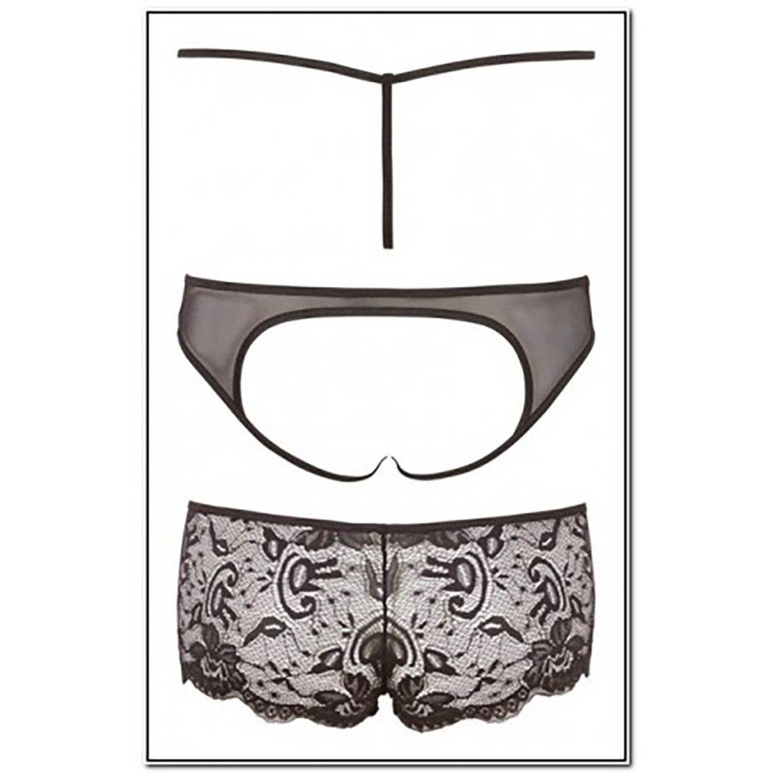 SET INTIMO 1 CULOTTE 1 SLIP APERTO 1 PERIZOMA