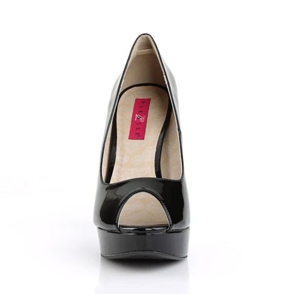 SCARPE SEXY NERE OPEN TOE TACCO 12 CM PLEASER
