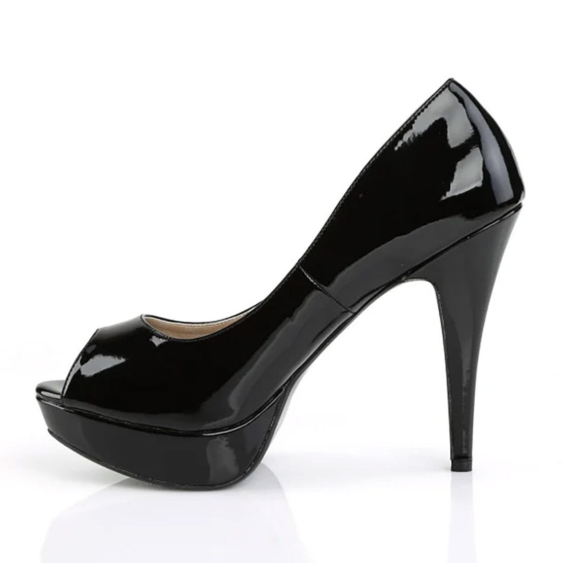 SCARPE SEXY NERE OPEN TOE TACCO 12 CM PLEASER