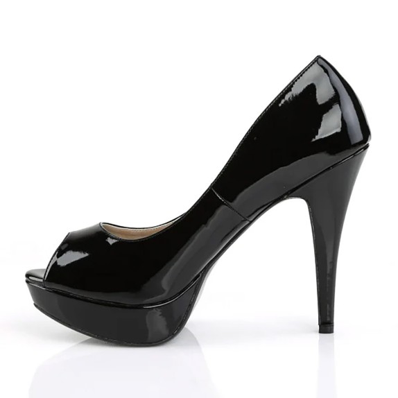 SCARPE SEXY NERE OPEN TOE TACCO 12 CM PLEASER