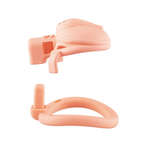 CINTURA DI CASTITÀ PER UOMO CORTA A FORMA DI VAGINA ROSA CON ANELLI E LUCCHETTO