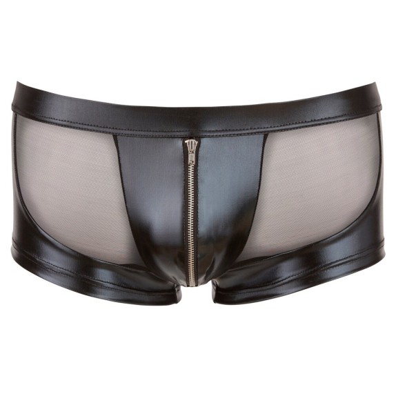 SEXY BOXER PER UOMO IN SPANDEX E MICRO RETE CON ZIP