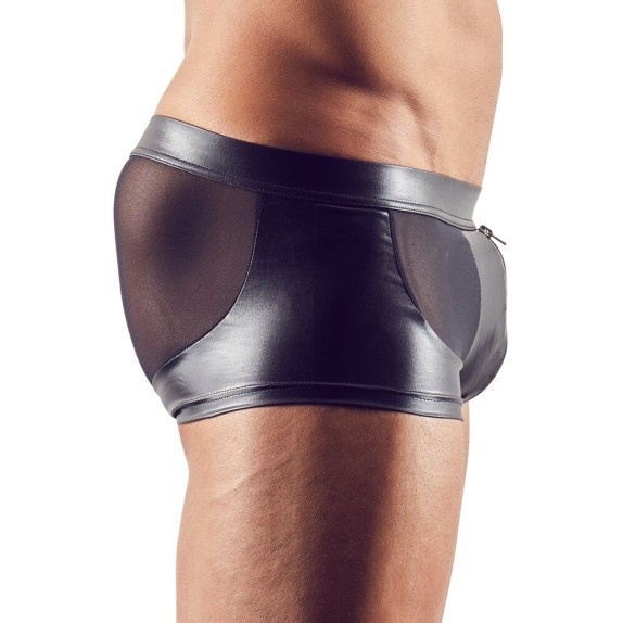 SEXY BOXER PER UOMO IN SPANDEX E MICRO RETE CON ZIP
