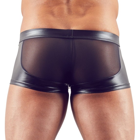 SEXY BOXER PER UOMO IN SPANDEX E MICRO RETE CON ZIP