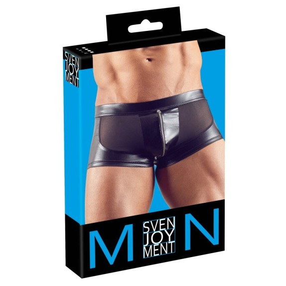 SEXY BOXER PER UOMO IN SPANDEX E MICRO RETE CON ZIP