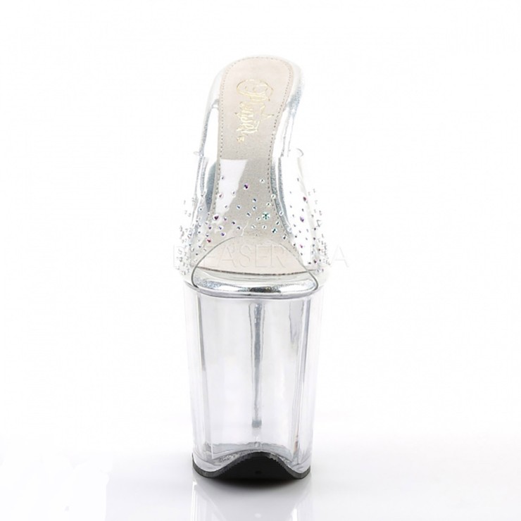 SANDALO CON STRASS TACCO 20 CM ZEPPA A RIGHE 2
