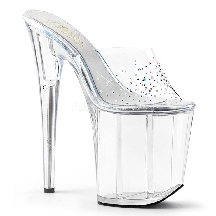 SANDALO CON STRASS TACCO 20 CM ZEPPA A RIGHE