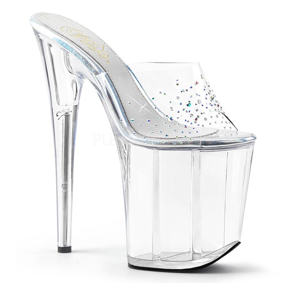 SANDALO CON STRASS TACCO 20 CM ZEPPA A RIGHE