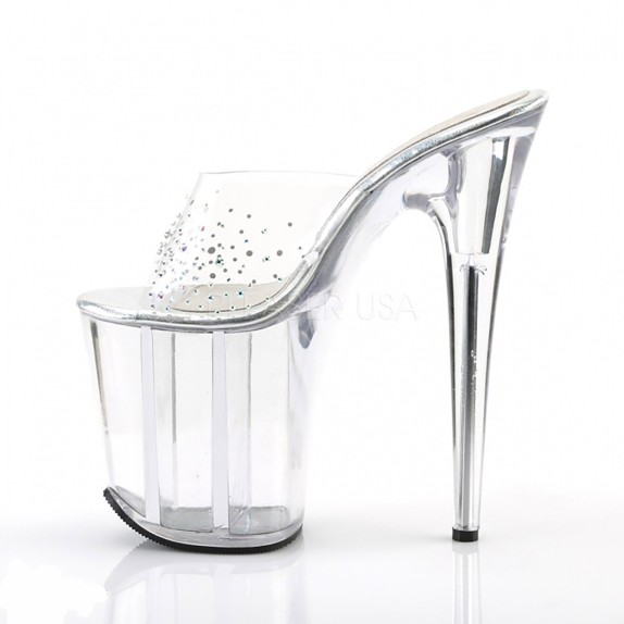 SANDALO CON STRASS TACCO 20 CM ZEPPA A RIGHE