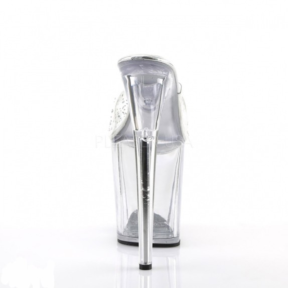 SANDALO CON STRASS TACCO 20 CM ZEPPA A RIGHE