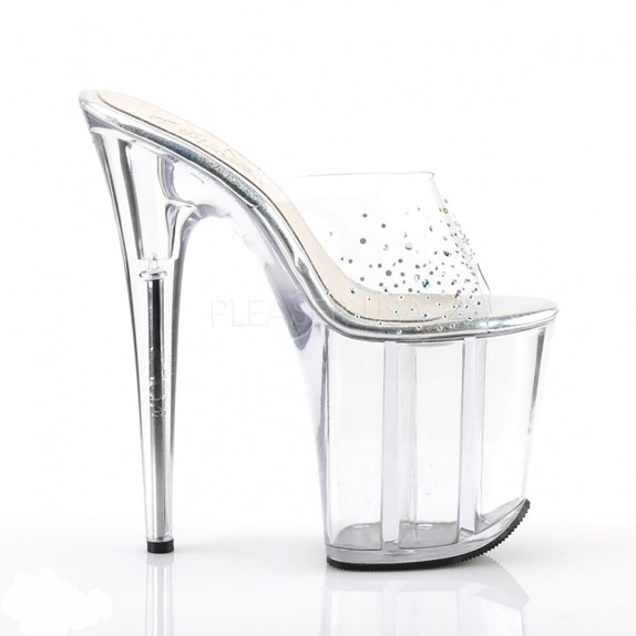 SANDALO CON STRASS TACCO 20 CM ZEPPA A RIGHE